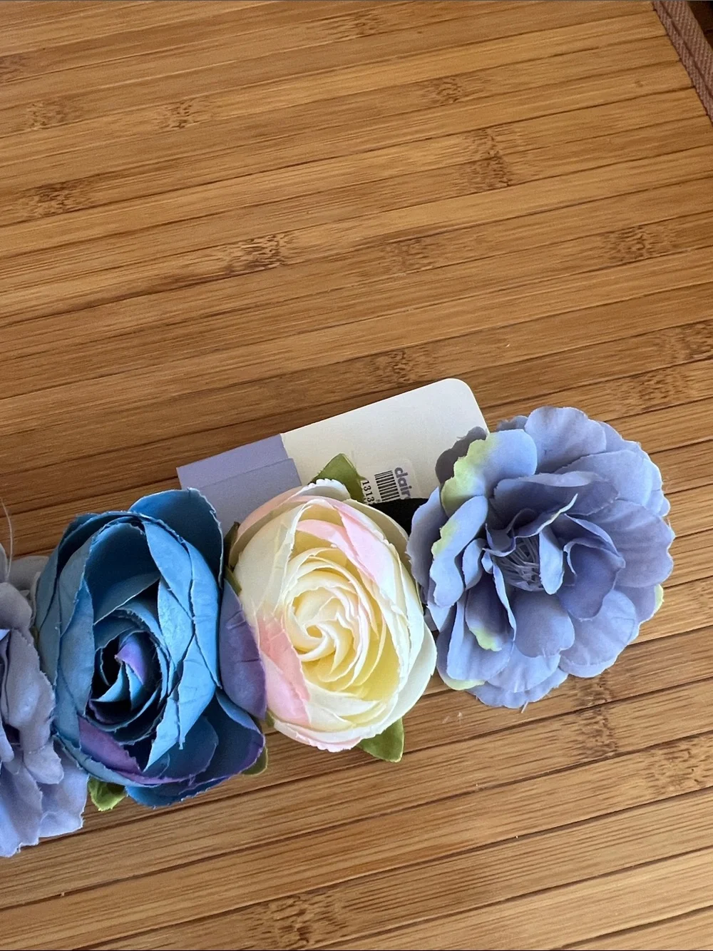 Claire's Blue and Cream Floral Elastic Headband for Kids